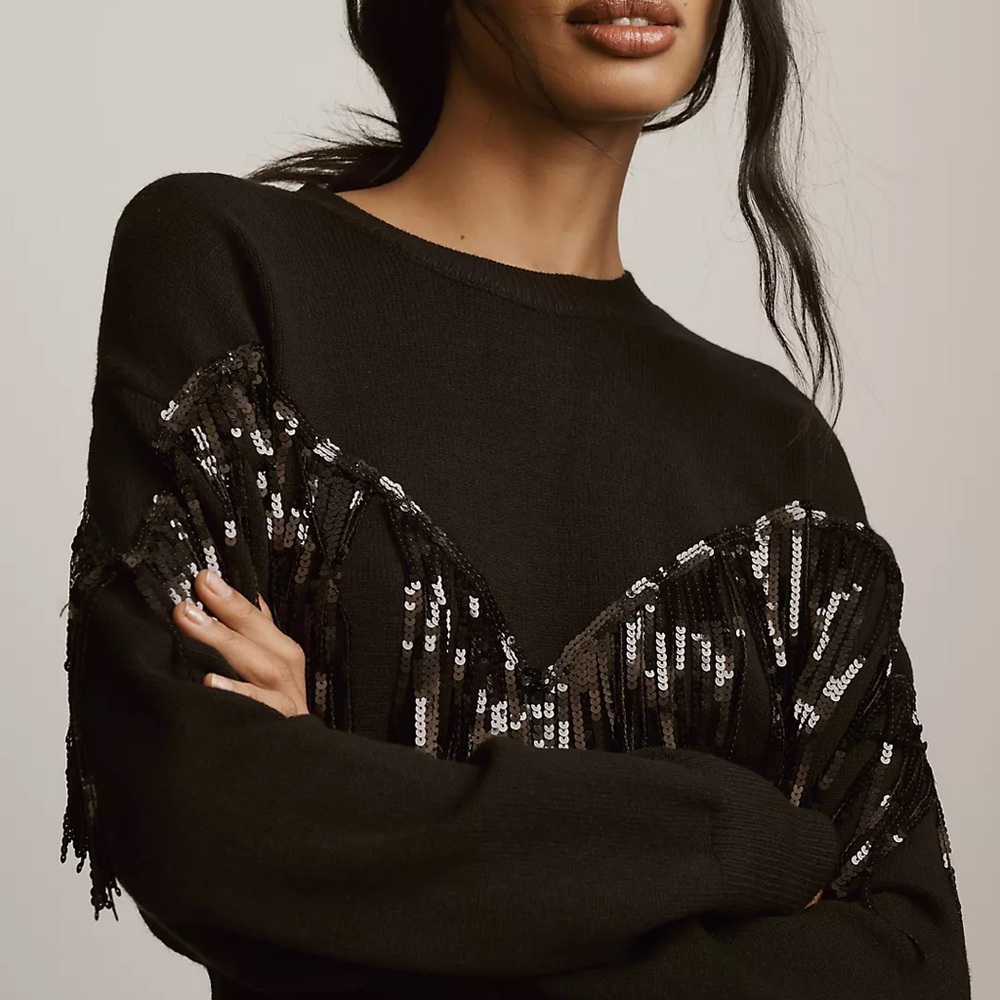 Anthropologie Black Knit Sweater